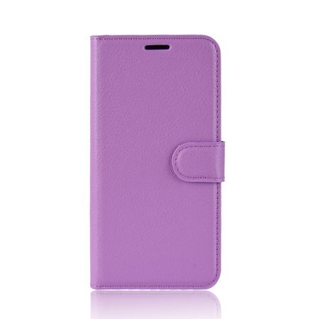 Huawei P40 Lite Handy Hülle - Litchi Leder Bookcover Series - purpur