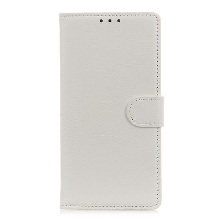 OnePlus 8 Pro Handy Hülle - Litchi Leder Bookcover Series - weiss