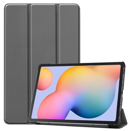 Samsung Galaxy Tab S6 Lite Hülle - Dreifach faltbares Leder Case - grau