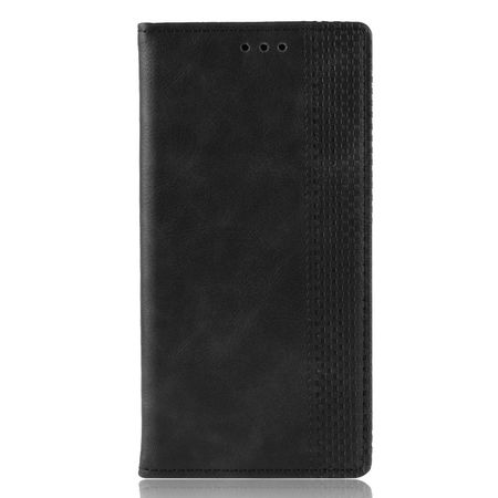 LG V60 ThinQ 5G Handy Hülle - Retro Leder Bookcover Series - schwarz