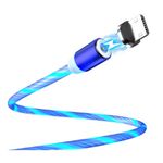 Floveme - Magnetisches LED Micro USB Ladekabel (1 m) - leuchtend - blau