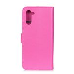 Oppo Realme 6 Pro Handy Hülle - Litchi Leder Bookcover Series - rosa