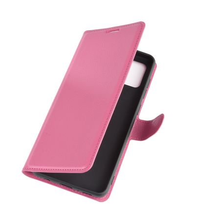 Samsung Galaxy A21s Handy Hülle - Litchi Leder Bookcover Series - rosa