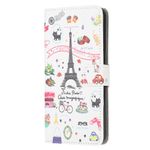 Samsung Galaxy A21s Handy Hülle - Leder Bookcover - mit Standfunktion - Eiffelturm und kleine Sujets