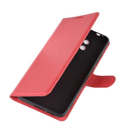 Xiaomi Poco F2 Pro Handy Hülle - Litchi Leder Bookcover Series - rot