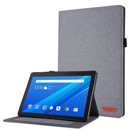 Lenovo Tab M10 Hülle - Case aus Stoff/Kunstleder - mit Standfunktion - grau