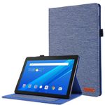 Lenovo Tab M10 Hülle - Case aus Stoff/Kunstleder - mit Standfunktion - blau