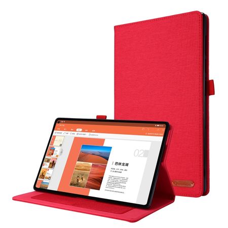 Lenovo Tab M10 FHD Plus (2nd Gen) Hülle - Case aus Stoff/Kunstleder - mit Standfunktion - rot