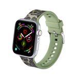 Apple Watch (41/40/38mm) Silikon Armband - grünes Tarnmuster