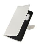 Motorola Edge+ Handy Hülle - Litchi Leder Bookcover Series - weiss