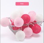 Deko LED Ball-Lichterkette - Pink / Rosa / Weiss