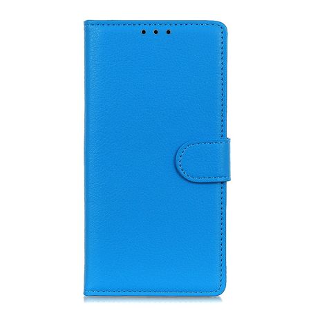 OnePlus Nord Handy Hülle - Litchi Leder Bookcover Series - blau