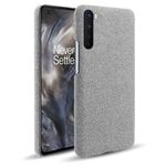 OnePlus Nord Handy Hülle - Hardcase mit Stoffrückseite - hellgrau