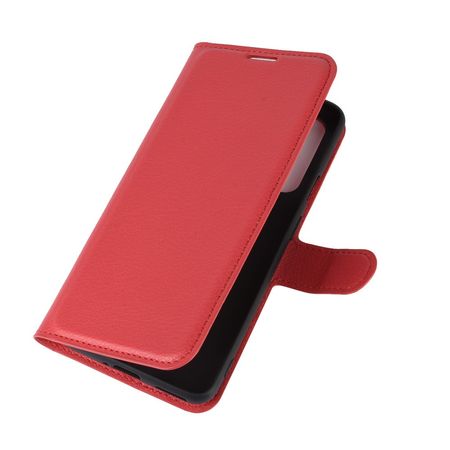 OnePlus Nord Handy Hülle - Litchi Leder Bookcover Series - rot