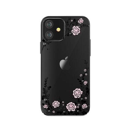 Kingxbar - iPhone 12 mini Schutzhülle - Case mit Swarovski Kristallen - Flora Series - schwarz