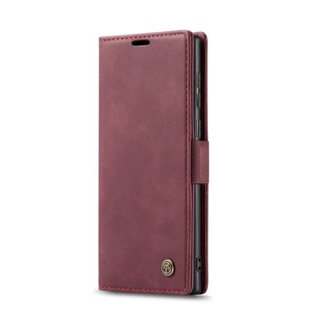 Caseme - Samsung Galaxy Note 20 Hülle - Leder Flip Wallet Case - weinrot