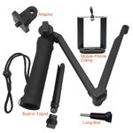 Wasserdichter Selfie Stick für alle GoPro Action Cams, Handys, etc. - schwarz
