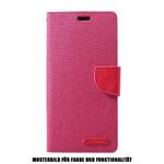 Goospery - iPhone 12 Pro Max Hülle - Leder/Stoff Case - Canvas Diary Series - pink