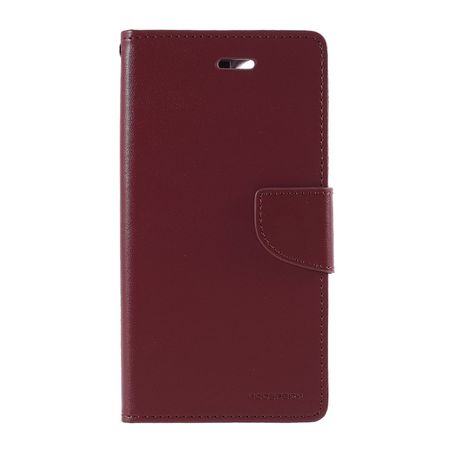 Goospery - iPhone 12 mini Hülle - Leder Bookcover - Bravo Diary Series - weinrot