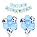 Happy Birthday Girlande und Luftballone - blau