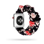 Apple Watch (49/45/44/42mm) Stoff Armband - schwarze Blume