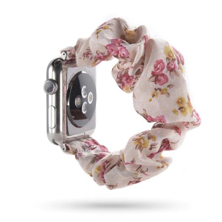 Apple Watch (49/45/44/42mm) Stoff Armband - pinke Blumen
