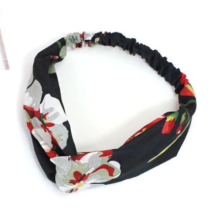 Haarband Accessoire für Frauen - one size - schwarz mit weiser Blume