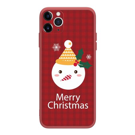 iPhone 12 Pro Max Hülle - Silikon Softcase - Weihnachten - Schneemann