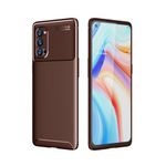 Oppo Reno4 Pro 5G Handyhülle - Carbon Fiber TPU Softcase Series - braun