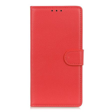 Oppo Reno4 Pro 4G Handy Hülle - Litchi Leder Bookcover Series - rot