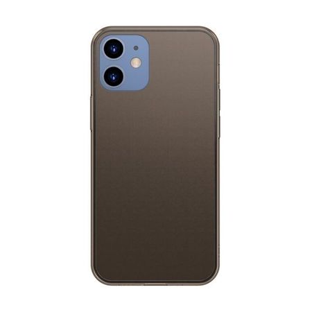 Baseus - iPhone 12 mini Hülle - PanzerGlas Rückseite & TPU Ränder - FROSTED GLASS - schwarz matt