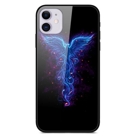 iPhone 12 / iPhone 12 Pro Handyhülle - Backcover aus gehärtetem Glas - blauer Phoenix