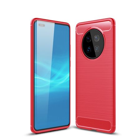 Huawei Mate 40 Pro Handyhülle - Carbon Fiber TPU Softcase Series - rot