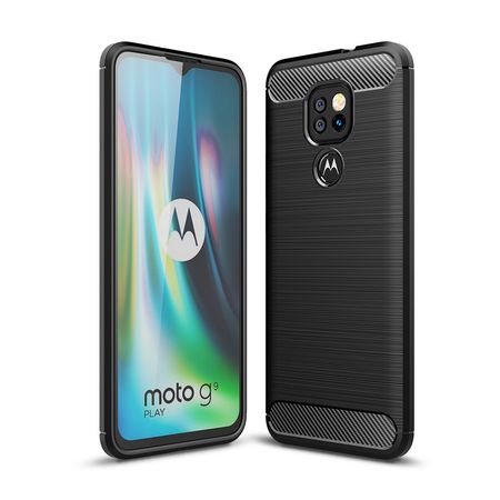 Motorola Moto G9 Play Handyhülle - Carbon Fiber TPU Softcase Series - schwarz