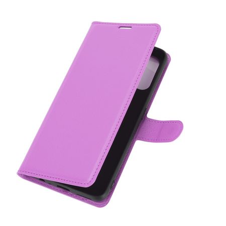 Realme 7 Pro Handy Hülle - Litchi Leder Bookcover Series - purpur