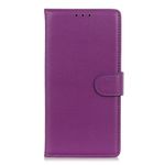 LG K42 Handy Hülle - Litchi Leder Bookcover Series - purpur