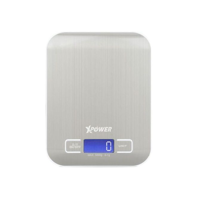 XPower - Digitale LED Edelstahl Küchenwaage - bis 5 kg auf 1g
