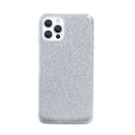 NXE - iPhone 12 / iPhone 12 Pro Hülle - Glitter Hardcase - silber