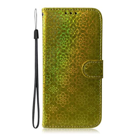 Samsung Galaxy S21 Ultra Hülle - Blumenmuster Leder Bookcover - grün
