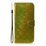 Samsung Galaxy S21 Ultra Hülle - Blumenmuster Leder Bookcover - grün