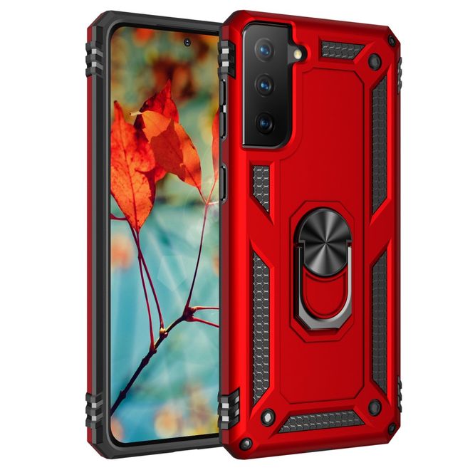 Samsung Galaxy S21+ Handy Hülle Robustes Hardcase mit Kickstand rot Mobile Universe Samsung Galaxy S21+ Handy Hülle Robustes Hardcase mit Kickstand rot Mobile Universe