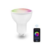 Difeisi - WiFi LED-Lampe (GU10) - Leuchtmittel mit 5W Nennleistung (450 lm) - RGB Smart Bulb