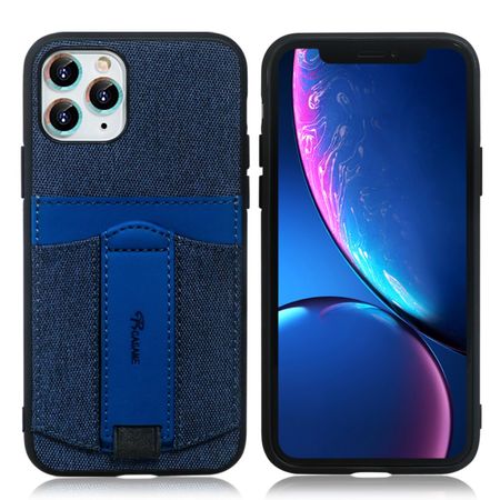 iPhone 12 Pro Hülle - luxuriöses Stoff Softcase - Denim Series Softcase - blau