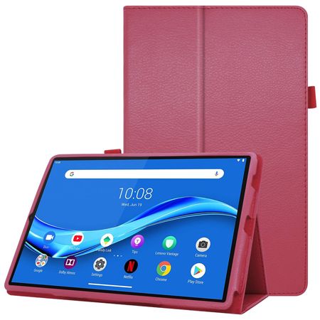 Lenovo Tab M10 FHD Plus (2nd Gen) Tablethülle - Case aus Leder - im Litchi Look - rosa