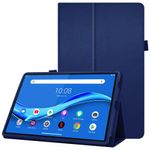 Lenovo Tab M10 FHD Plus (2nd Gen) Tablethülle - Case aus Leder - im Litchi Look - dunkelblau