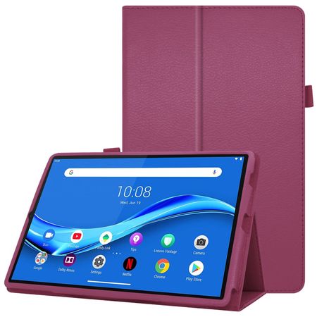 Lenovo Tab M10 FHD Plus (2nd Gen) Tablethülle - Case aus Leder - im Litchi Look - purpur