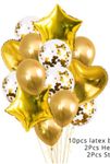 Dekoration Luftballons für Feste und Feiern - 10 Stück - gold