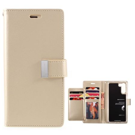 Goospery - Samsung Galaxy S21+ Hülle - Leder Bookcover - Rich Diary Series - gold
