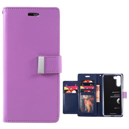 Goospery - Samsung Galaxy S21+ Hülle - Leder Bookcover - Rich Diary Series - purpur/navy