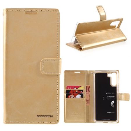 Goospery - Samsung Galaxy S21+ Hülle - Leder Bookcover - Bluemoon Diary Series - gold